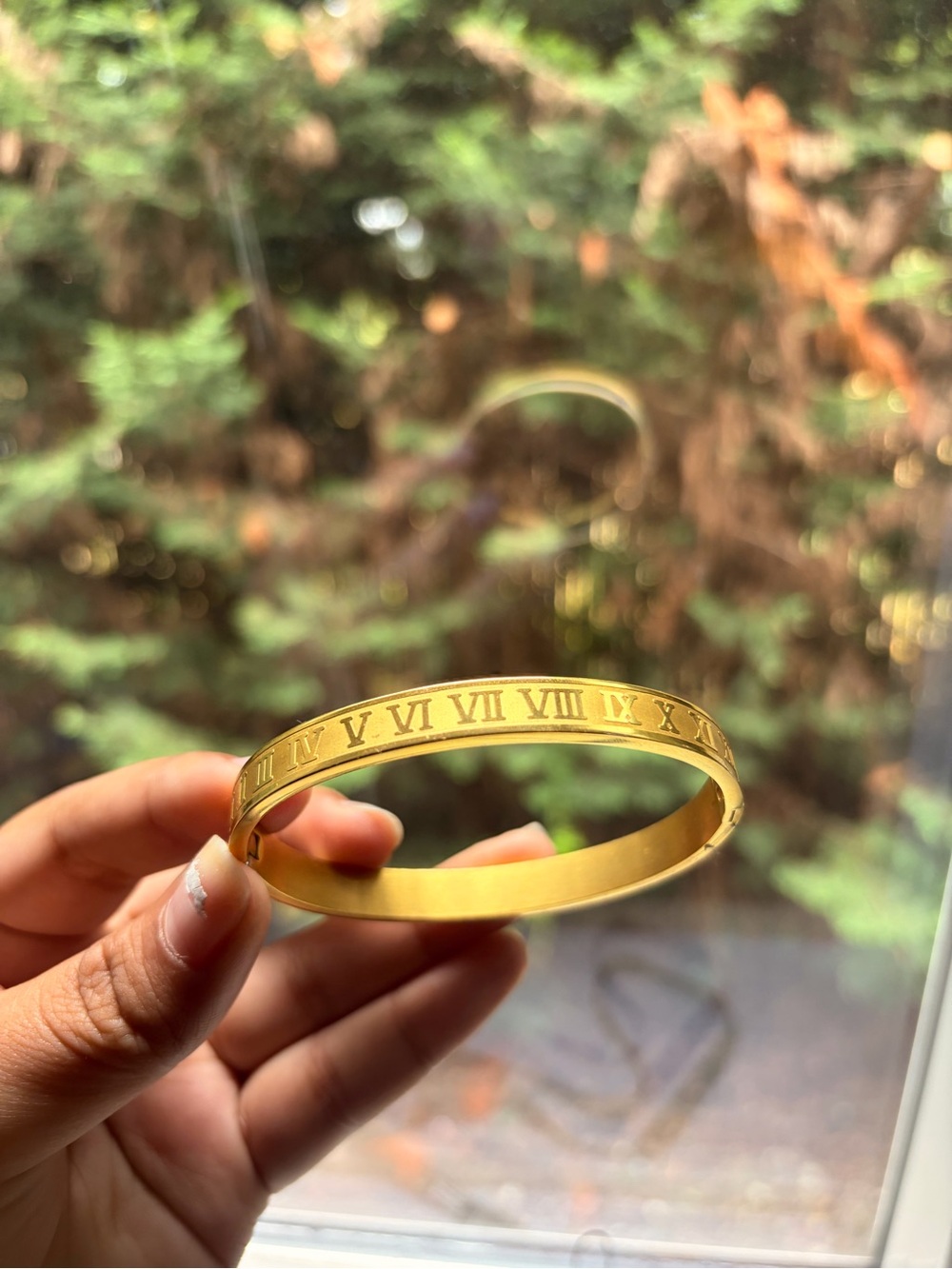 Gold Roman Numeral Bangle Bracelet - Women Accessories